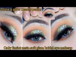 only 5mint main soft glamorous mahndi eyes makeup tutorial | bridal valima eye makeup | shine&glow