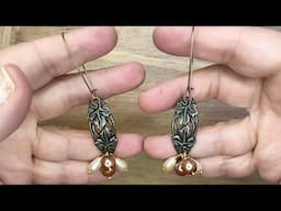 How to Make Mixed Metal & Glass Pearl Fall Earrings by Deb Floros