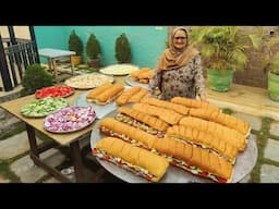 BIG SUBWAY SANDWICH MAKING 🥖🥖🥖| Paneer Tikka Sandwich Recipe | Street Food | Veg Village Food