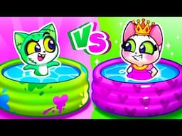 👸 Princess VS Zombie Swimming Pool 🧟 Safety Tips For Kids & Purr-Purr Tails 🐾