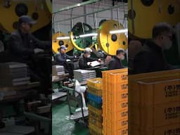 Mass production process of forks. An old fork factory in Korea.