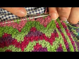 Correcting a mistake! Wrong colour stitch in previous row! Frogging? The knitting man knits Vlog #5