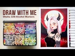 😈 Draw with me / Relaxing Ohuhu 320 Alcohol Brush Markers Coloring Process