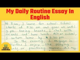 My Daily Routine Essay In English | Essay On My Daily Routine