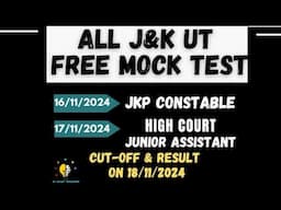 JKP CONSTABLE II HIGH COURT- JUNIOR ASSISTANT II J&K UT FREE MOCK TEST II #jkssbexams #jkpconstable