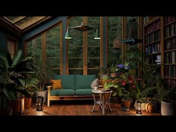 Rain In The Green House | Rain Sound For Sleeping, Reading & Relaxation | 4K