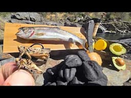 Solo Catch and Cook Trout in a Rock Oven - New Bait Works Every Time!