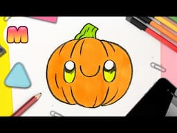 Aprende a dibujar una calabaza kawaii SÚPER FÁCIL