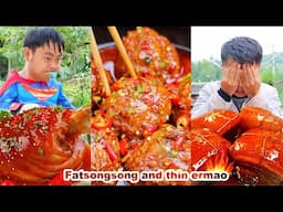 It's a pity that Ermao misunderstood Songsong and missed lion's head! | songsong and ermao | mukbang