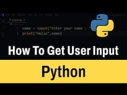 How to get User Input in Python Programming Language | Tutorial for Beginners