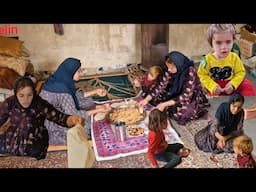 Selin's nomadic life by cooking tiri bread on a wood fire.