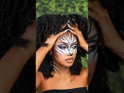 Zebra Makeup Transformation #makeup #transformation #facepaint