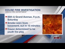 Omaha Fire Department: House fire started by "youth fire play"