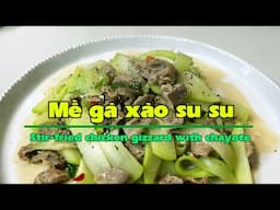 Mề gà xào su su