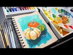 A Quick Gourd gouache Sketch!