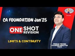 Limits & Continuity | CA Foundation QA Jan’25 |  One Shot by Prerak Trivedi, PACE, Indore