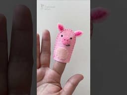 make felt finger puppets | felt animal | felt pig doll