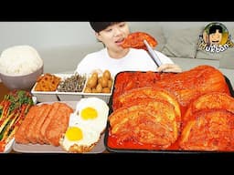 ASMR MUKBANG 집밥 직접 만든 매운 김치찜 계란후라이 스팸구이 먹방! Kimchijjim Korean Home Meal EATING REAL SOUND!