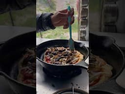 stovetop pizza #vanlife #roadlife #travelfood #campcooking #campingmeals #campinglife #campingfood