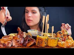 ROTISSERIE DUCK WITH CORN & BACON POTATO SALAD | MUKBANG | ASMR | EATING SOUNDS