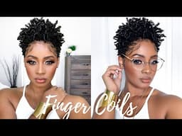 Shiny Defined Moisturized Finger Curls & Coils on Tapered Cut | Short Natural Hair Tutorial