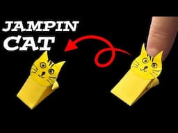 Origami Jumping Cat | How To Make A Paper Cat That Jumps Far