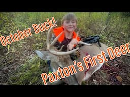 October Buck!! Killer Instinct Swat X1 Crossbow and Rage Broadheads. Paxton’s First Deer!!