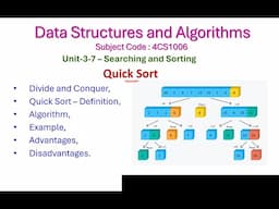 Quick Sort-3-7-Data Structures and Algorithms-Unit-3-Searching and Sorting