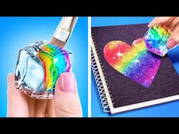 DIY Rainbow Art Challenge ✨ Fantastic Art Challenges & Viral Tips by 123Go Like!