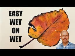 Easy wet on wet watercolor tutorial. Painting fall leaves in watercolour. Autumn colors - beginners