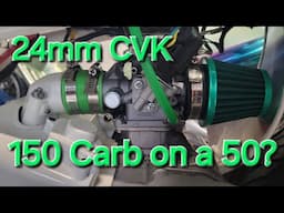 GY6 150cc Carburetor on a 139QMB 50cc with a BBK.  The 24mm CVK Mod