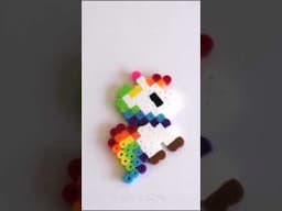 {DIY} Unicorn Rainbow Keychain Perler Beads #unicorn #keychain #perlerbeads