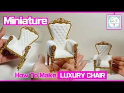 How to make Miniature luxury Chair Tutorial for doll house furniture 미니어쳐 의자 가구 (Sub) - polymerclay