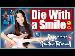 Die With a Smile Bruno Mars & Lady Gaga Beginner Guitar Lesson 🎸 EASY Tutorial & Printable Guide! 📝