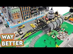 LEGO Train Station IMPROVED! Parking Stalls & Back Entrance