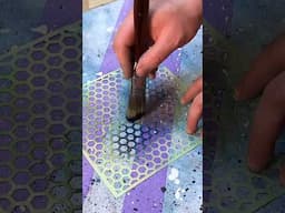 Stencil and masking tape abstract painting demo. #howtopaint #maskingtapepainting