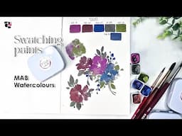 Swatching MAB Hyalographic Watercolours  for the Holiday Greetings Challenge