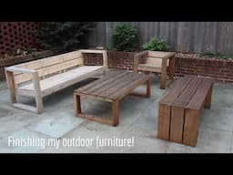 Finishing all my DIY outdoor cedar furniture builds with teak oil!