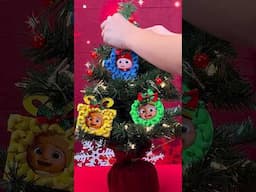 Easy CoComelon Christmas Crafts! DIY Ornaments 1-2-3🎄! #cocomelon #shorts