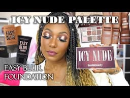 Huda Beauty Icy Nude Palette | Easy Blur Foundation & Primer Try on | Kolorful Kalmele