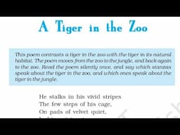 A Tiger in the Zoo | Poem Detail Explanation | Poetic Devices | Figure of Speech and rhyming scheme