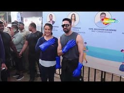 Ayushmann Khurrana & Other Celebrities At Versova Beach Cleanup Initiative #ayushmankhurana