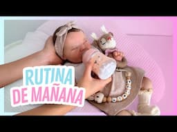 RUTINA DE MAÑANA con MI BEBÉ REBORN Caeli 🍂  + abriendo regalito de Ari 🎀