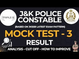 JKP Constable Mock Test 3 : RESULT - Cut Off - Safe Attempt - How to Improve @TripleSClasses