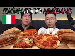 ITALIAN FOOD MUKBANG | Pizza + Lasagna + Veal Sandwich + Chicken Sandwich + Cannoli