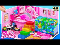 How to Build AMAZING Pink Barbie Dream House with LEGO Fish Tank From Cardboard -DIY Miniature House