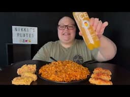 Noodle mukbang with wings