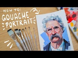 How to Paint a Portrait in Traditional Gouache | using my NEW Brushes!