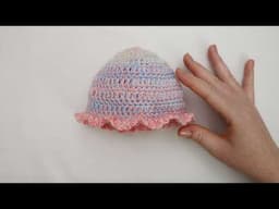 How to Crochet Newborn Baby Hat for BEGINNERS - free crochet pattern tutorial