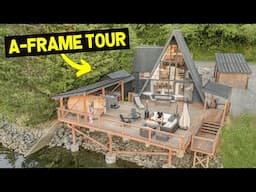 WATERFRONT FAMILY A-FRAME CABIN w/ Sauna & Hot Tub! (Full Airbnb Tour)